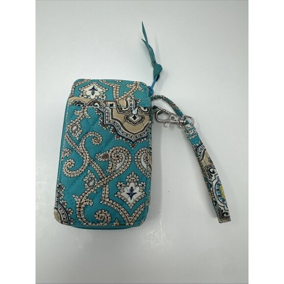 Vera Bradley Wallet Wristlet All In One Totally Turq Pattern Blue Green - Picture 4 of 5